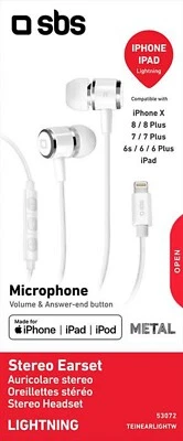 SBS Auricolari microfono filo Sbs 100 Mfi TEINEARLIGHTW - Immagine 1 di 4