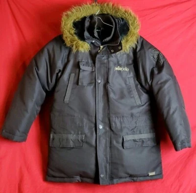 Abrigo chaqueta acolchada con capucha desmontable pluma marrón talla 12 PELLE PELLE para mujer Foto 1 de 4