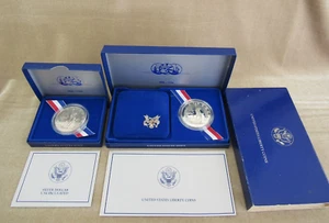 1986-S, P Liberty Commemorative Proof /Unc. Silver Dollar Set with Boxes, COA's - Picture 1 of 9