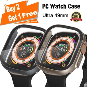 For Apple Watch Ultra 49mm Hard PC Case + Glass Screen Protector Full Cover - Picture 1 of 22