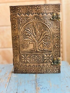 Leather Journal Diary Embossed Large Tree Notebook for Writing Leather Diary - Picture 1 of 5