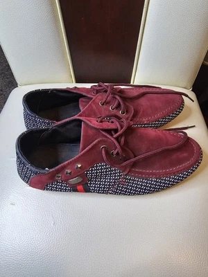 SHOENS Men's Oxford Shoes Loafer Casual Sneakers Black Maroon White Size 11 Foto 1 de 4