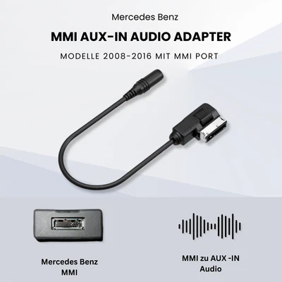 MMI to AUX-IN Cable 3.5mm Jack Adapter Mercedes Benz Multi Media Interface - Image 1 of 4