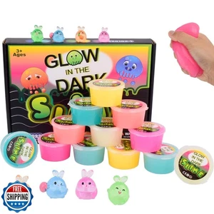 Afofall Glow in The Dark Schleim-Set 12er-Pack, antihaftbeschichtet, schmutzfrei, neonblau  - Bild 1 von 5