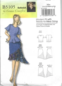 Butterick Connie Crawford Pattern #5105-Misses Blouse & Skirt in Sizes Xsm-Xlg - Picture 1 of 1