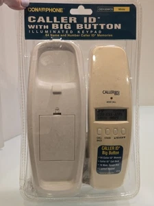 Telefono Conair ID chiamante bianco con tastiera illuminata pulsante grande CID100WCS, nuovo - Foto 1 di 10
