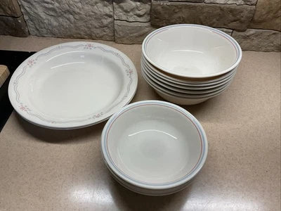 13 кремовых/розовых/синих суповых/салатных чаш Corelle Forever Yours - Изображение 1 из 4