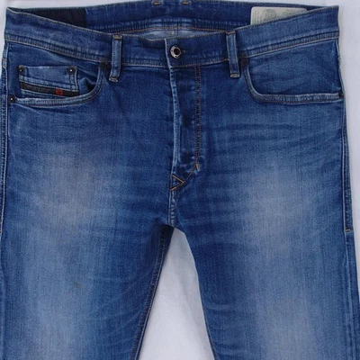 Pantalones de mezclilla para hombre Diesel TEPPHAR 087AW elásticos ajustados rectos azules W34 L34 Foto 1 de 4
