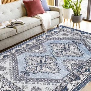 Vintage Washable Rug,6x9 Boho Area Rugs for Living Room, Bedroom, Kitchen, So... - Picture 1 of 6