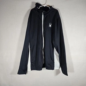 New Mens Spyder Empire Fleece Pockets Jacket Blue/white Small Full Zip - Picture 1 of 12
