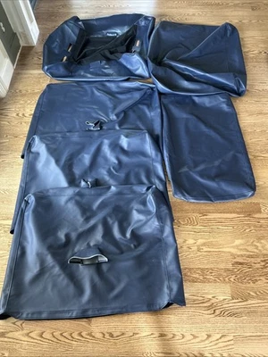 Fundas de asiento Lovesac Sactional azul marino imitación cuero 3 laterales estándar y 1 estándar Foto 1 de 4