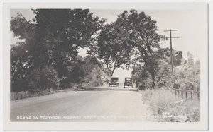 MENDOCINO COUNTY REDWOOD HIGHWAY NEAR WILLITS BENDON REAL PHOTO CIRCA 1930 - Picture 1 of 2
