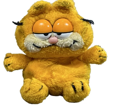 Peluche Dakin Garfield 1978 vintage 9" 1978 sentado Cate ojos de plástico Corea raro Foto 1 de 4