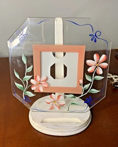 Handbemalter Glas Bilderrahmen abgeschrägtes Glas florales Design ohne Staffelei - Bild 1 von 4