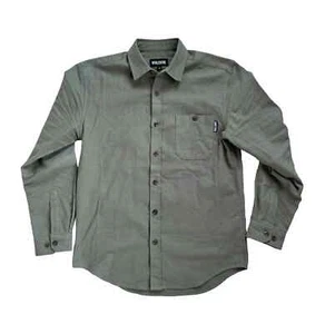 Whalebone Button Down Midweight Flannel Shirt in Olive Drab Green - Picture 1 of 1