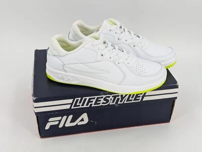 Women's FILA TN-83 White with Green Trim Leather Court Shoes Sneakers Size 8.5 - Image 1 of 4