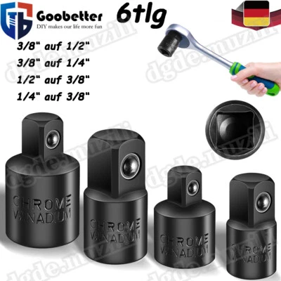 OHNE MARKENBEZEICHNUNG 4tlg Stecknuss Adapter Schlagschrauber Adapter Nuss Satz 1/4" 3/8" 1/2" auf 3/4"