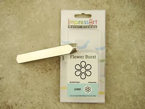 "Flower Burst" Nature 6mm-Large Stamp-Metal-Hardened Steel-Gold & Silver Bar - Picture 1 of 3