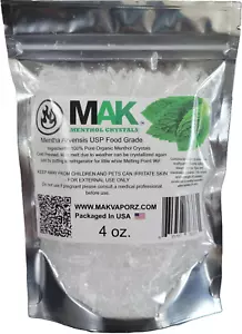Menthol Crystal 4 Oz - Pure Organic 100% Natural - Menthol Crystals from Mint Cr - Picture 1 of 3