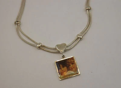 FIORUCCI COLLIER CUORE VINTAGE IN ARGENTO E SMALTO  SILVER COLLIER MADE IN ITALY - Immagine 1 di 3