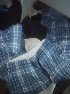 hanes small cotton stretch polyester women's plaid blue pajamas button - Image 1 of 3