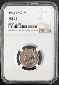 1967 SMS Jefferson Nickel certified MS 65 by NGC! - Picture 1 of 4