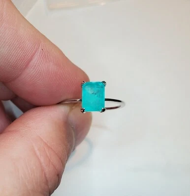Anillo de plata esterlina 925 de 2 quilates de turmalina Paraiba talla 9 envío y devolución gratuitos EE. UU. Nuevo Foto 1 de 4