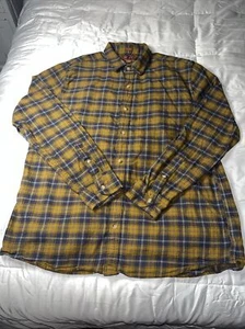 Red Ale By Alesbury Slimming Long Sleeve Button Up Plaid XL Yellowish Brown-blue - Picture 1 of 9