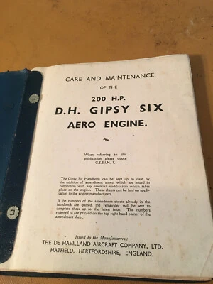 Original De Havilland Gipsy Six Aero Engine Maintenance Manual. - Imagem 1 de 4