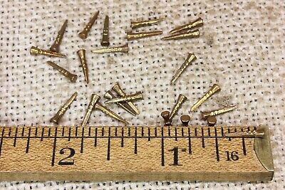 3/8” Old Cobblers Shoe Solid BRASS NAILS 25 Tacks 3/32” Round Headed Vintage • 17.42$