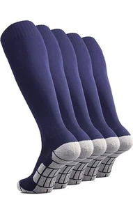 CWVLC Soccer Socks (1/3/5 pairs) Team Sport Knee High Socks for Adult Youth Kids - Picture 1 of 7