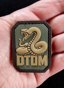 DTOM Don't Tread On Me PVC Hook Backing Morale Military Patch Arid Desert Color - Picture 1 of 6