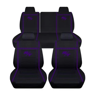 Front and Rear car seat covers Fits 2014 Dodge charger black with custom design - Foto 1 di 1