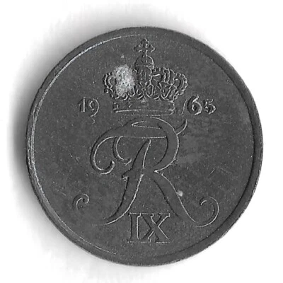 1965 Denmark 1 Ore Small World Coin - KM# 839 - Image 1 of 2