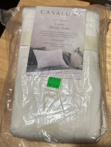 CASALUNA Standard Heavyweight Linen Blend Sham Natural - Picture 1 of 3