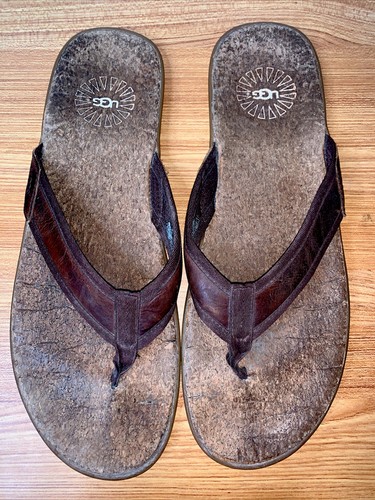 UGG MARE CASTAGNO Sandali 1020073 UOMO PELLE Tanga Taglia 15