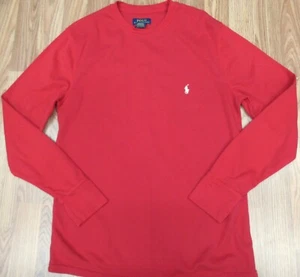 POLO RALPH LAUREN THERMO/WAFFEL STRICK BAUMWOLLE SHIRT ROT & WEISS LARGE, L - Bild 1 von 4