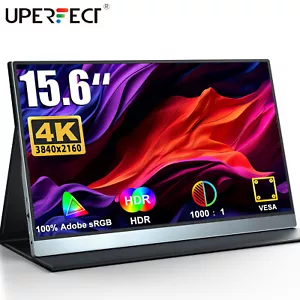 15.6 Inch 4K Portable Monitor 3840x2160 100%Adobe USB C Monitor Gaming Screen - Picture 1 of 6