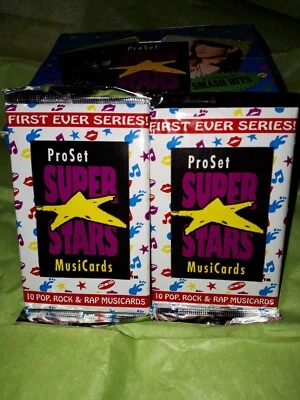 PRO SET SUPER STARS MUSICARDS 1991 FIRST EVER SERIES! UK TWO SEALED PACKS NEW - Image 1 of 4