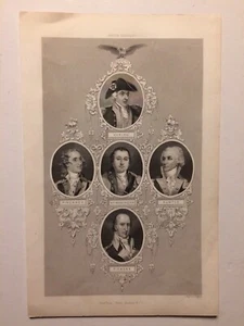 19th Century South Carolina Generals Engraving Revolutionary War Colonial P7d - Picture 1 of 12