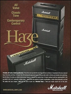 Marshall Haze Series 15 head 40 combo guitar stack amp advertisement ad print - Picture 1 of 3