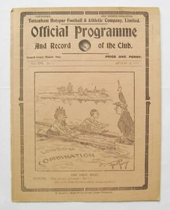 TOTTENHAM HOTSPUR v CHARLTON ATHLETIC Reserves 1923/1924 (27/8/23) VG Cond - Picture 1 of 3