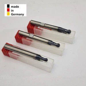 3 Stück Arno VHM Vollhartmetall R2 Kugelfräse 4 mm 5 mm 6 mm 2-flötig Nr374 - Bild 1 von 10