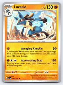 Tarjeta Pokémon Lucario 114/198 poco común escarlata y violeta - casi nueva - Imagen 1 de 5