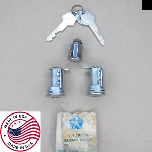 MOPAR NOS Juego de cerraduras de encendido y puertas 1966-1968 66-68 A B C carrocería Y Hecho en EE. UU. - Imagen 1 de 6