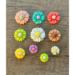 8pc REALISTIC DAISY FLOWER Shoe Charms for Crocs & Shoe Laces - Picture 1 of 3
