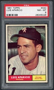 1961 Topps Luis Aparicio Chicago White Sox #440 PSA 8 NM-MT HALL OF FAME - Picture 1 of 2