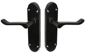 Maniglie porta a Rotolo Forma Nero Opaco da Utilizzo su Porte Interne 168x42mm - Foto 1 di 6