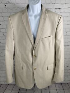 US Polo Assn Beige Corduroy Striped Two Button Cotton Jacket Blazer 44R