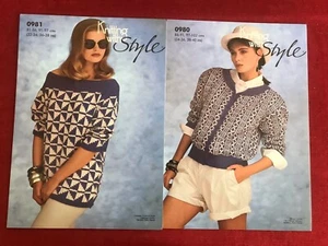 1986 Style Original Womens Cotton Perle Jumper Cardigan Knitting Patterns 732.3 - Picture 1 of 5